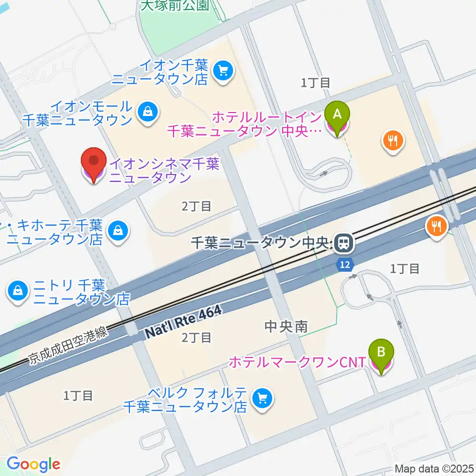 イオンシネマ千葉ニュータウン周辺のホテル一覧地図