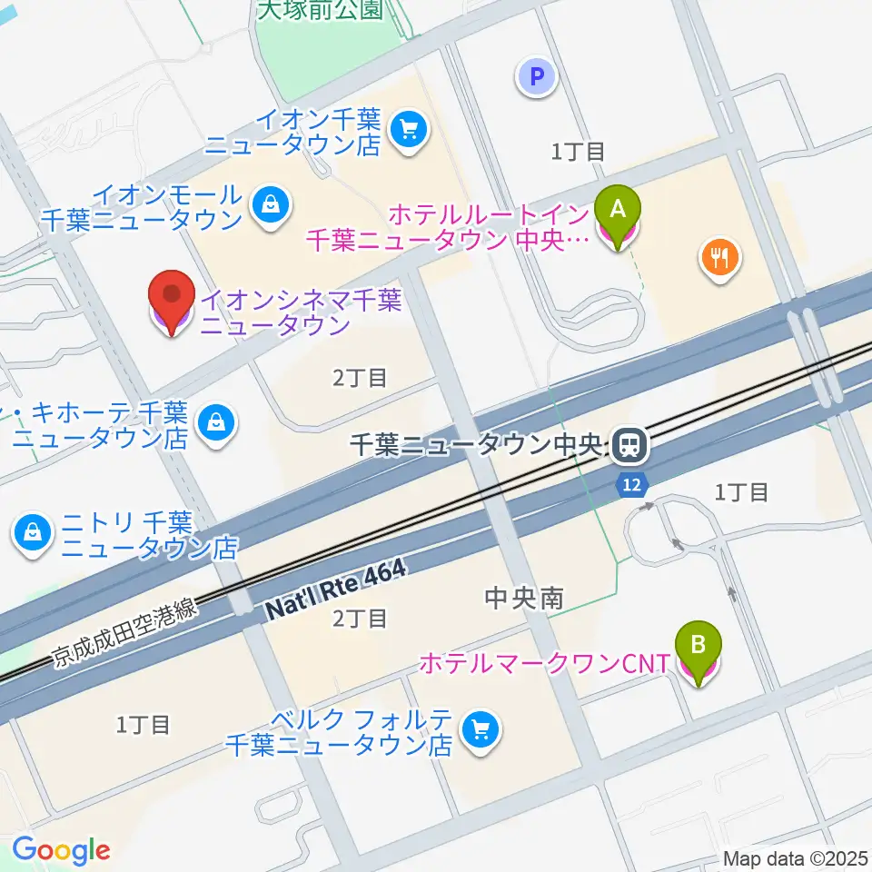 イオンシネマ千葉ニュータウン周辺のホテル一覧地図