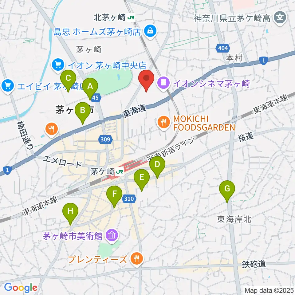 イオンシネマ茅ヶ崎周辺のホテル一覧地図