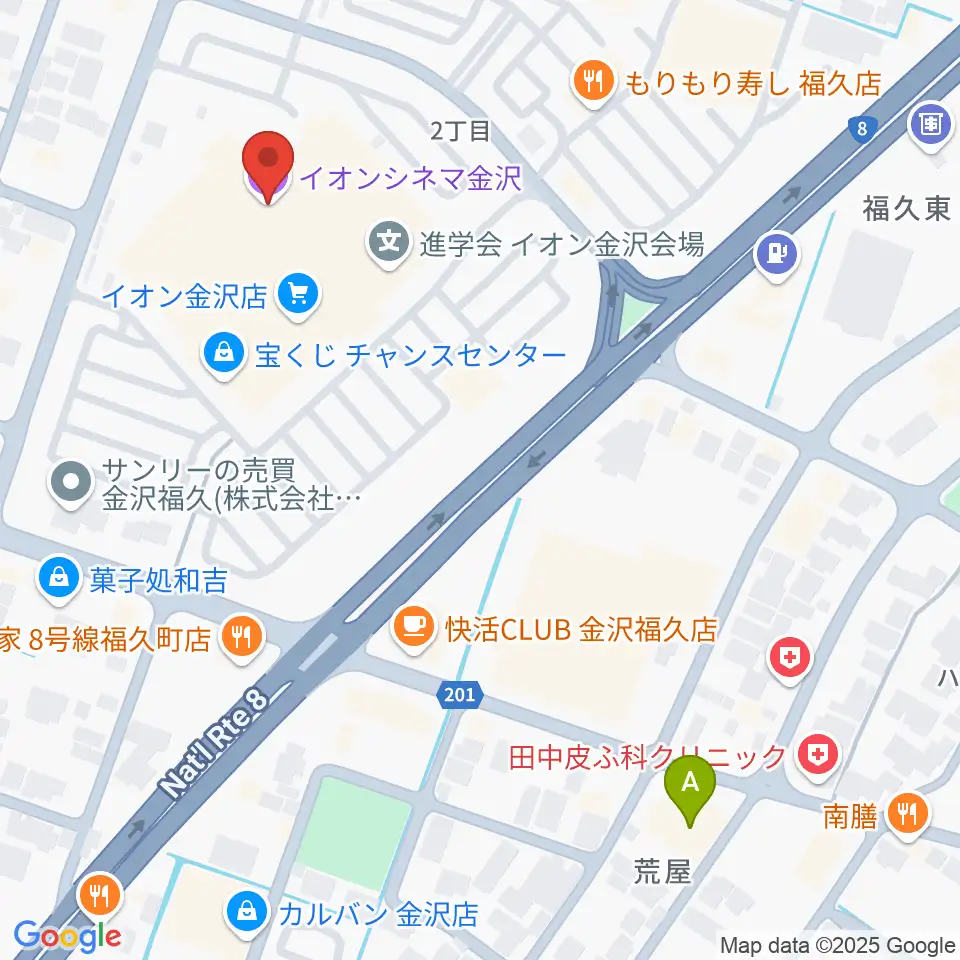 イオンシネマ金沢周辺のホテル一覧地図