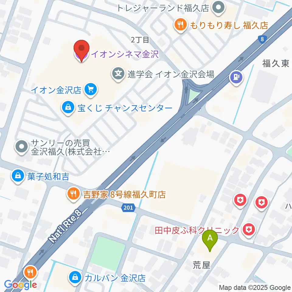 イオンシネマ金沢周辺のホテル一覧地図