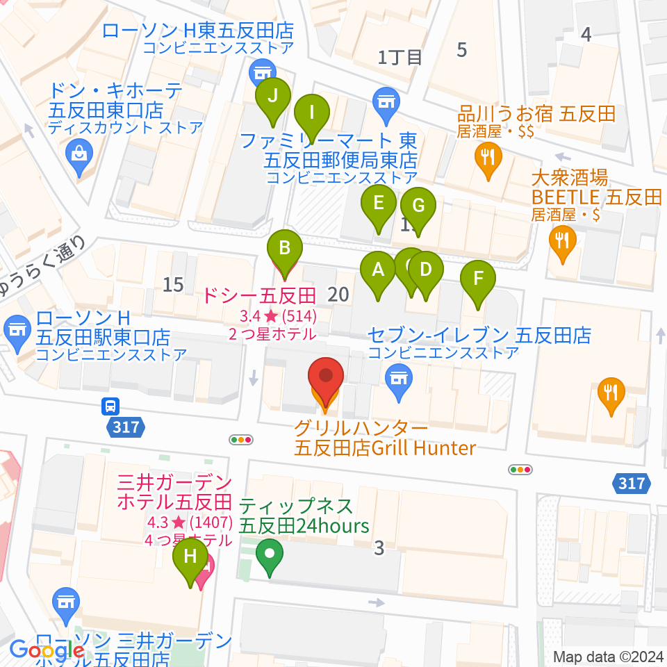 弾き語りbar ピストル周辺のホテル一覧地図