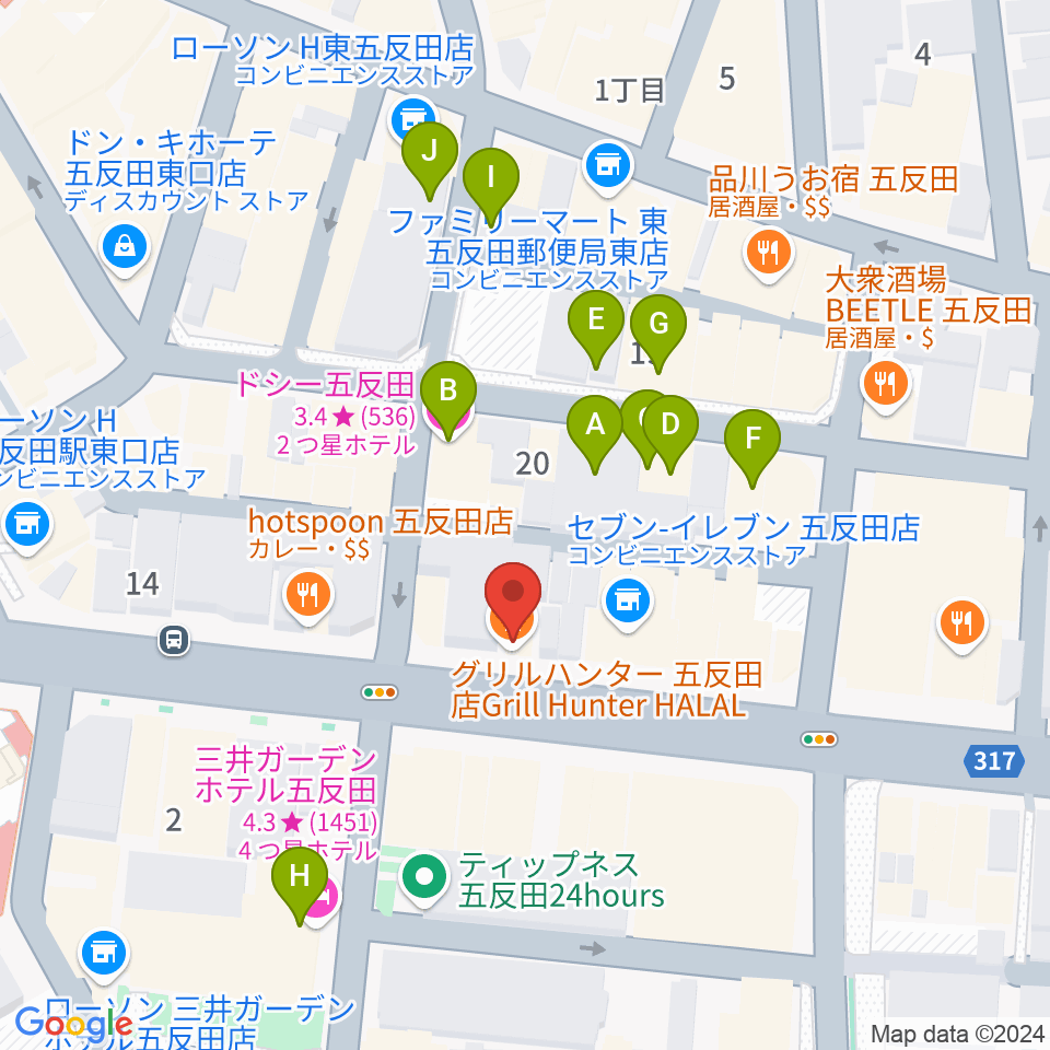 弾き語りbar ピストル周辺のホテル一覧地図