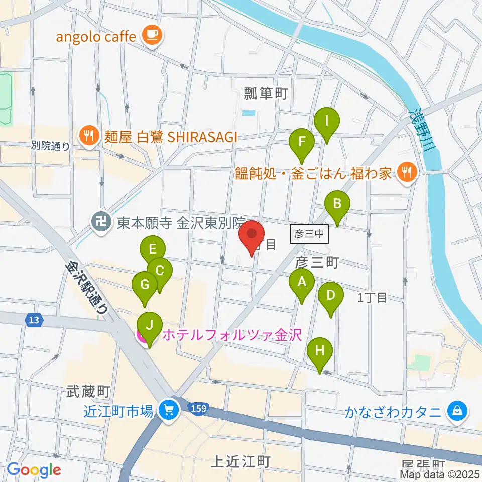 金沢Tsudoh周辺のホテル一覧地図