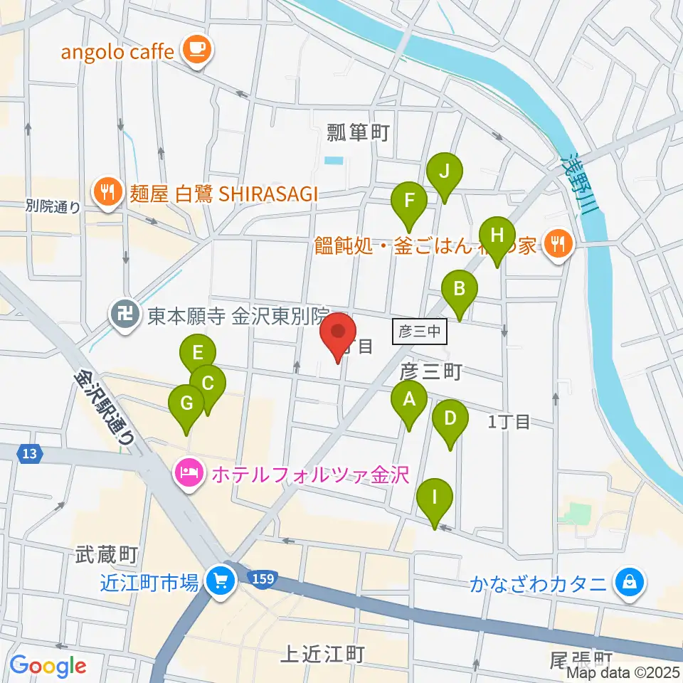 金沢Tsudoh周辺のホテル一覧地図