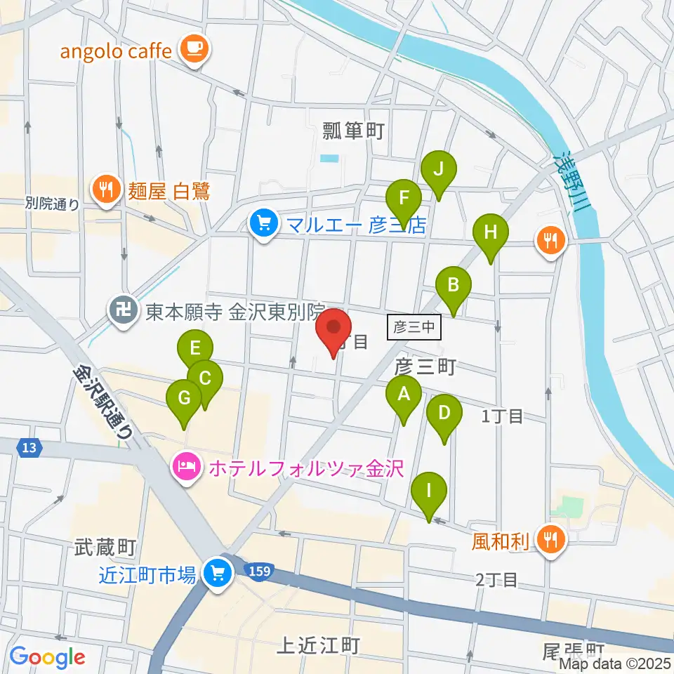 金沢Tsudoh周辺のホテル一覧地図
