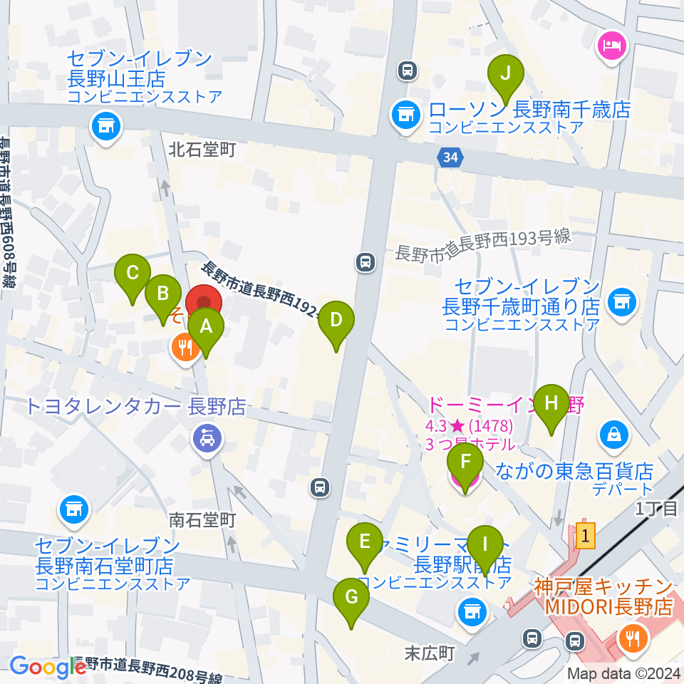 ラ・ペーニャ周辺のホテル一覧地図