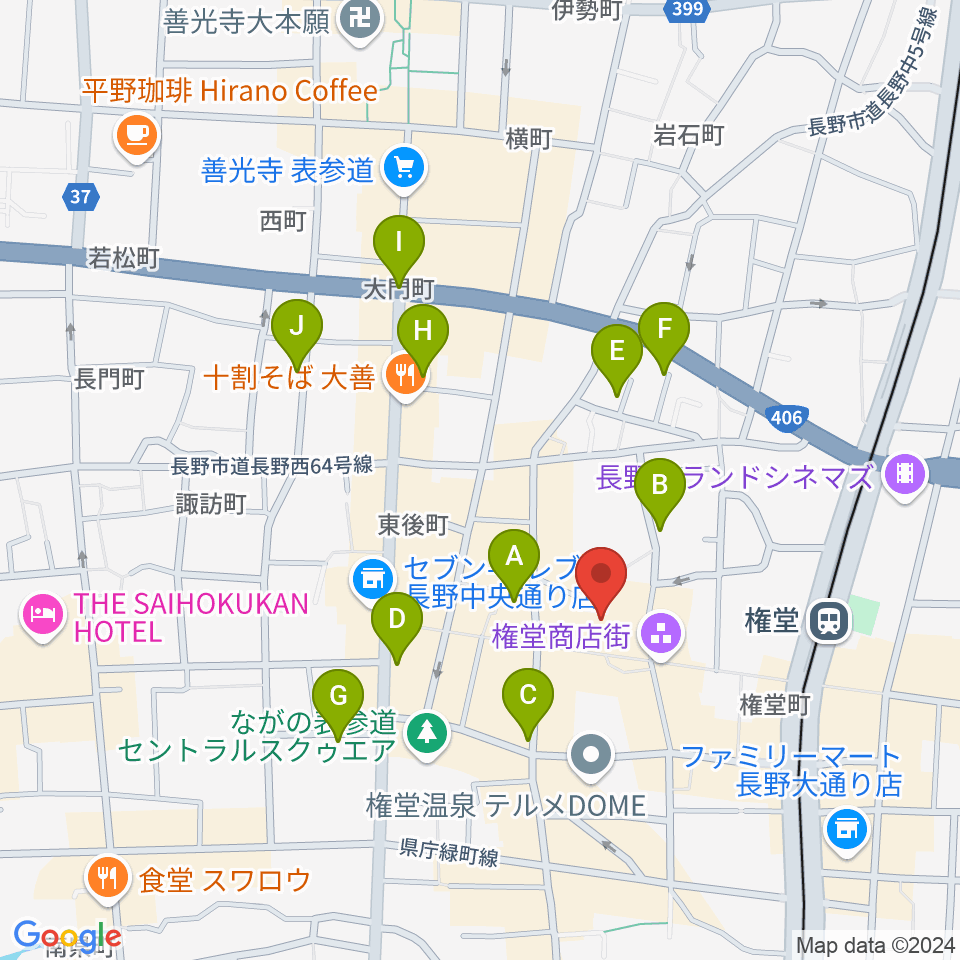 長野相生座・ロキシー周辺のホテル一覧地図