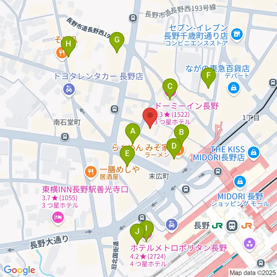 千石劇場周辺のホテル一覧地図