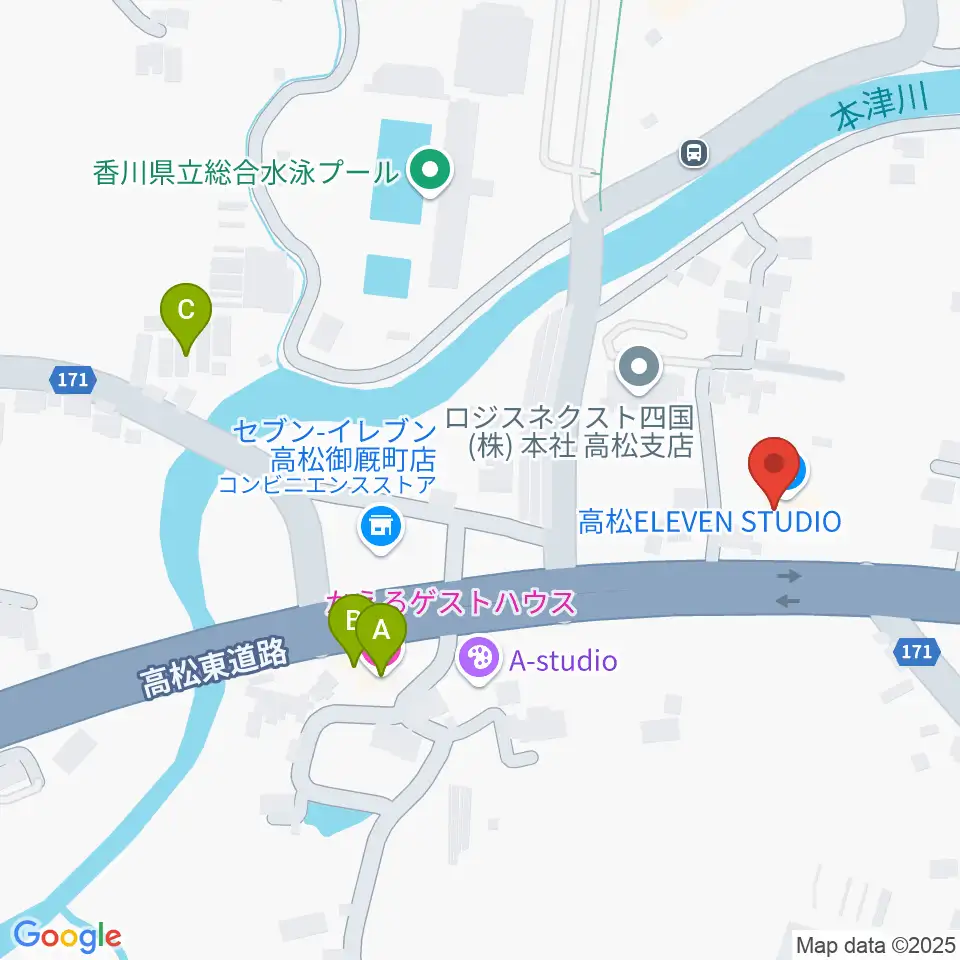 高松 ELEVEN STUDIO周辺のホテル一覧地図
