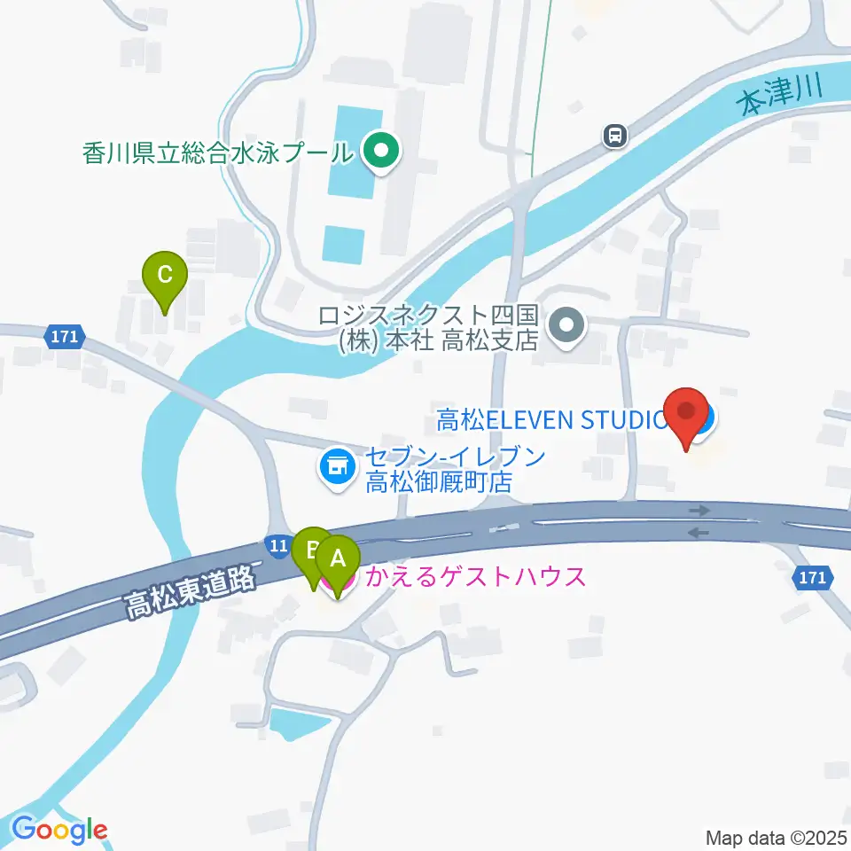高松 ELEVEN STUDIO周辺のホテル一覧地図
