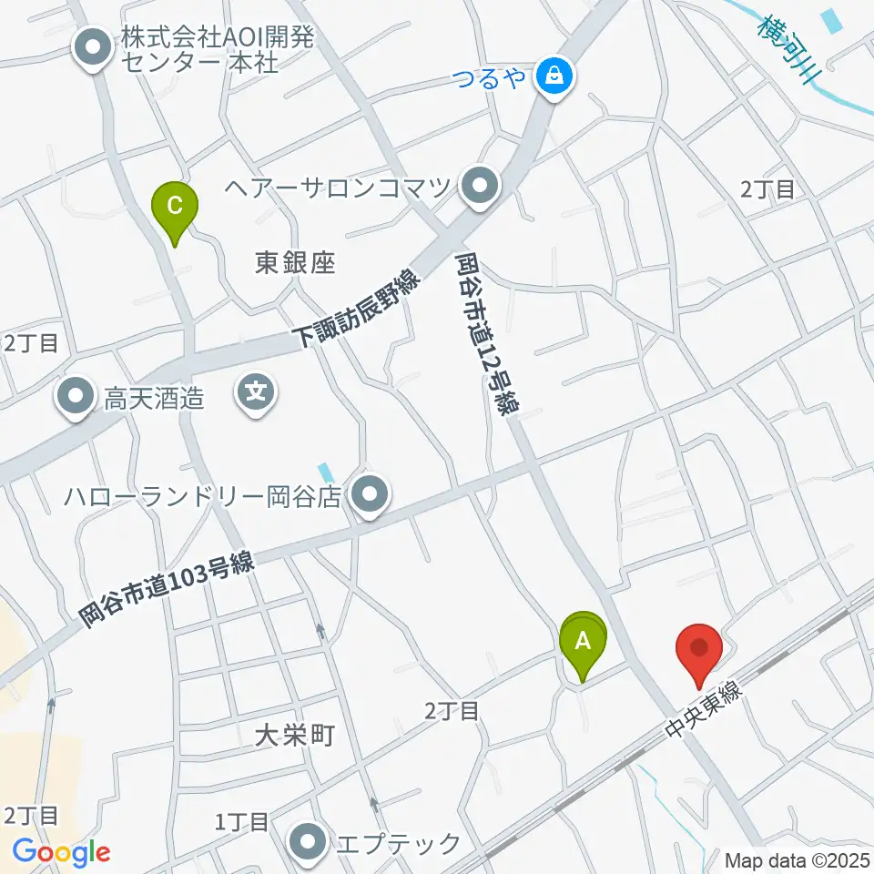 岡谷BAR ASiA周辺のホテル一覧地図