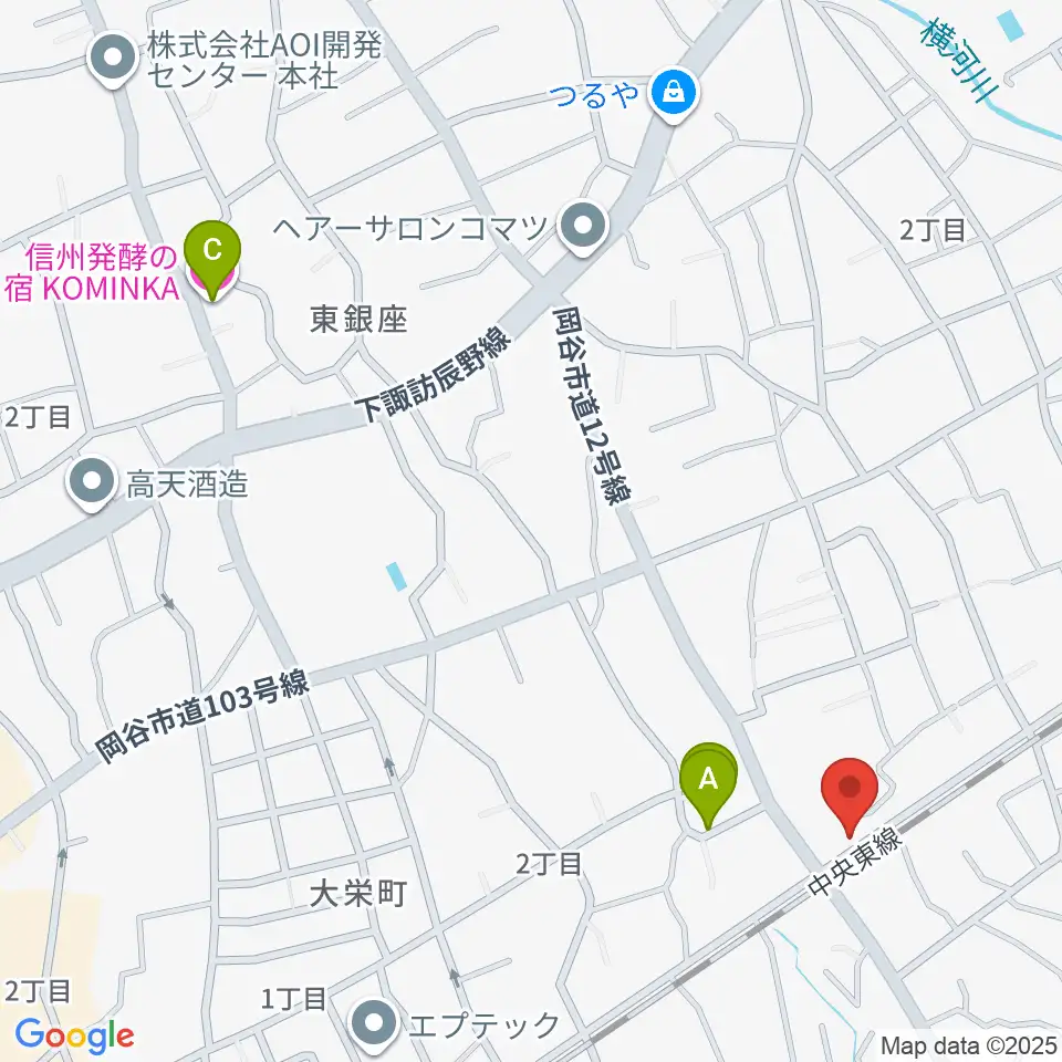岡谷BAR ASiA周辺のホテル一覧地図
