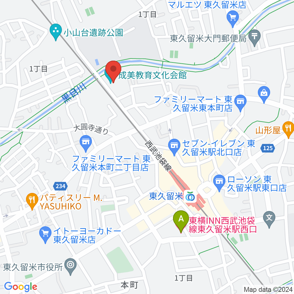 TOKYO854くるめラ周辺のホテル一覧地図