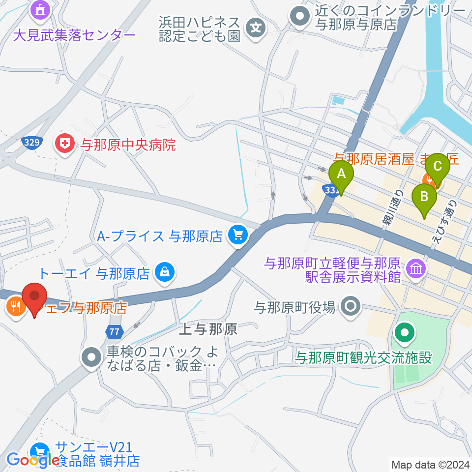 FMよなばる周辺のホテル一覧地図