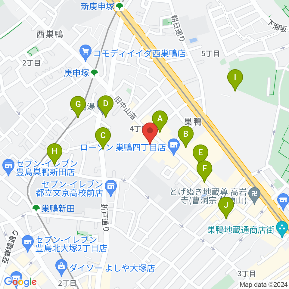 巣鴨地域文化創造館（中山道待夢）周辺のホテル一覧地図