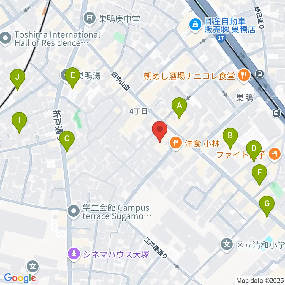 巣鴨地域文化創造館(中山道待夢)周辺のホテル一覧地図