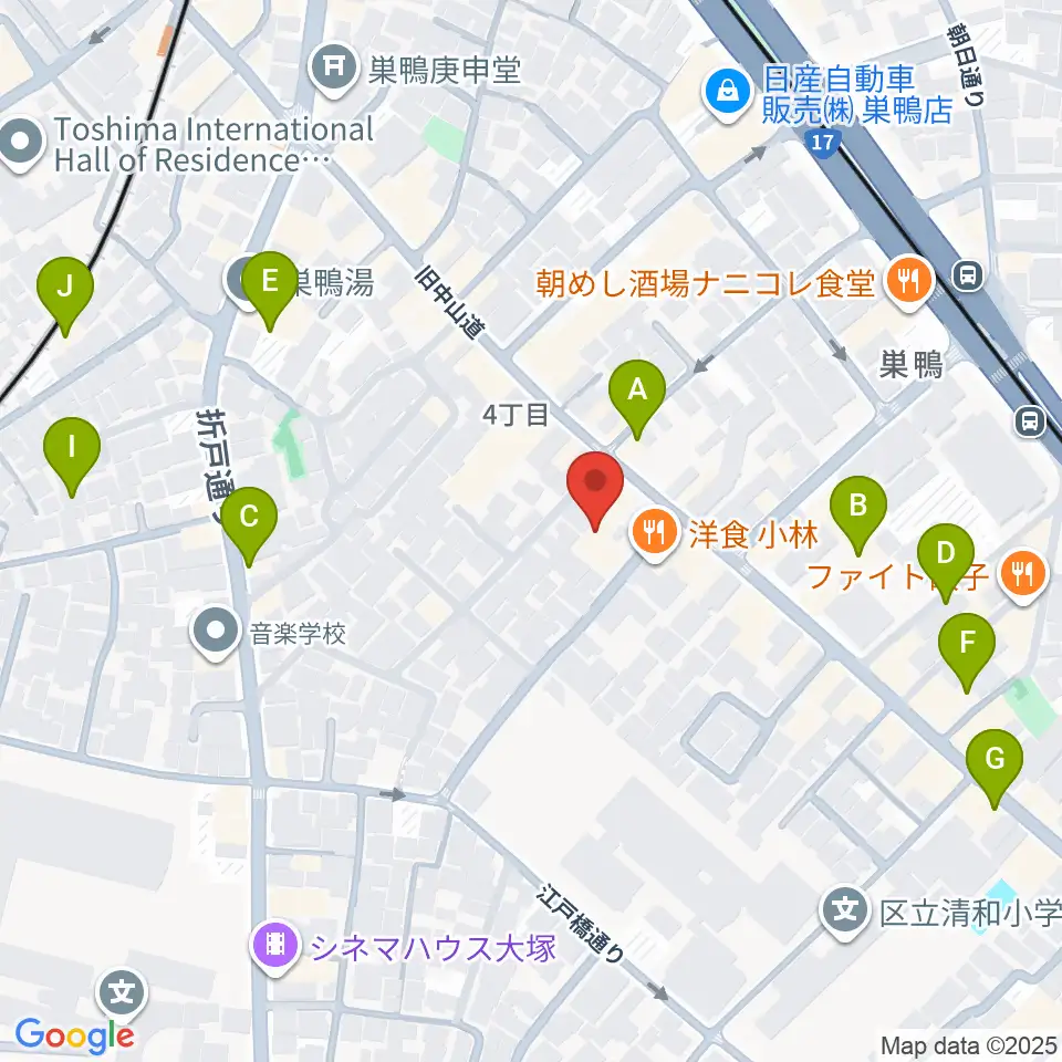 巣鴨地域文化創造館(中山道待夢)周辺のホテル一覧地図
