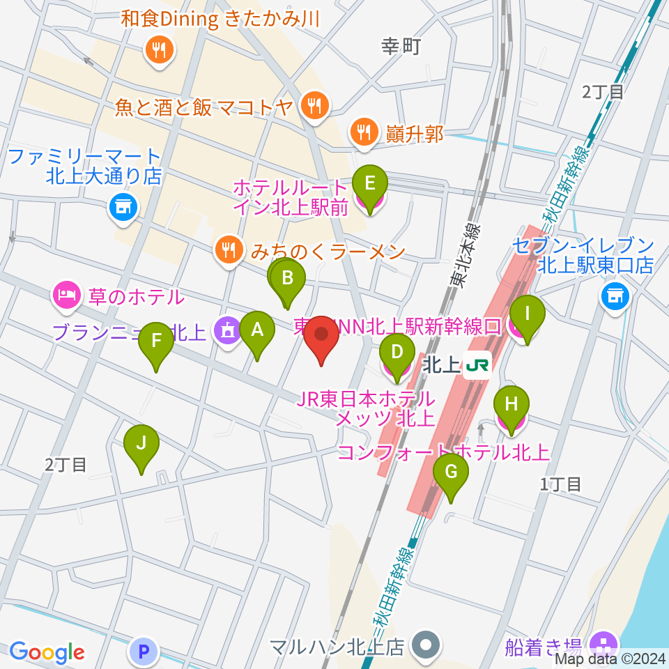 きたかみE&Beエフエム周辺のホテル一覧地図