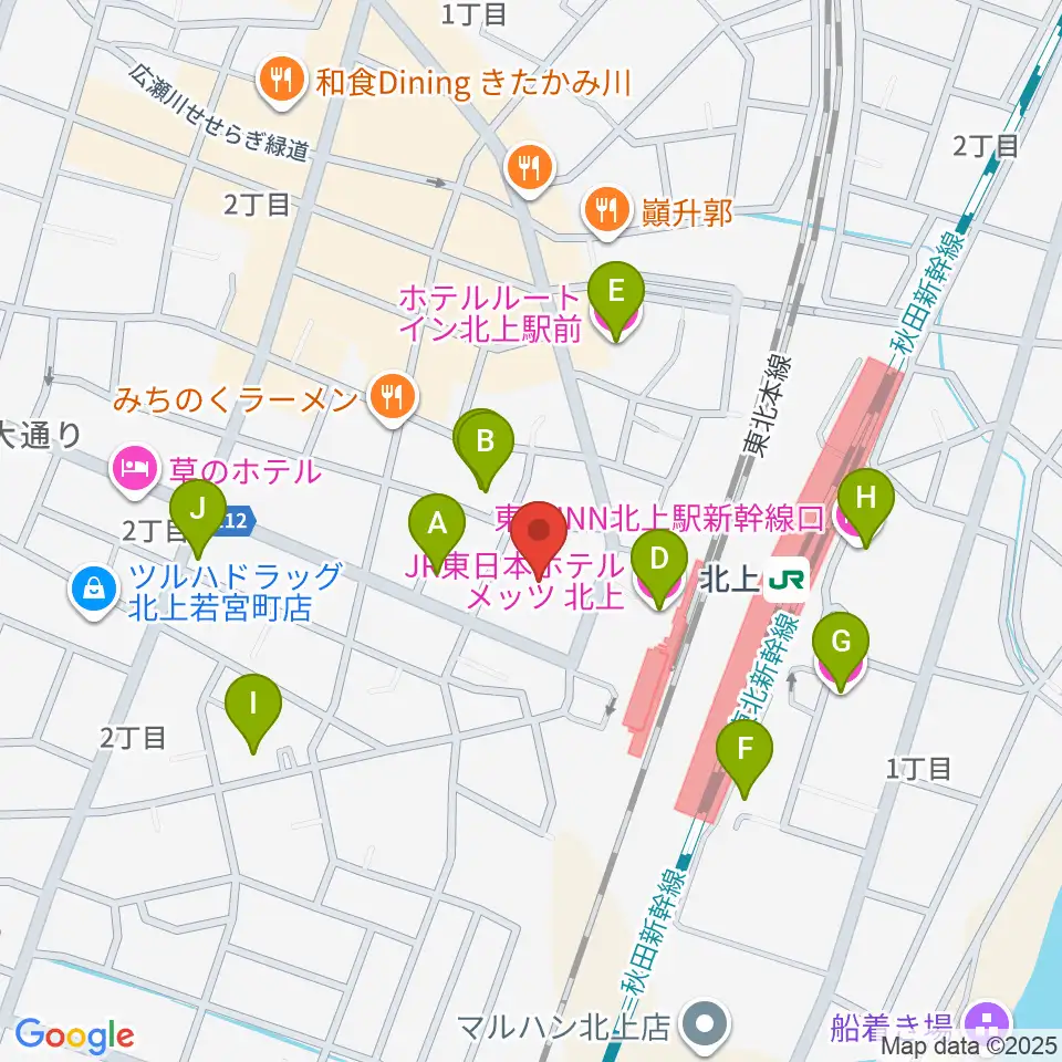 きたかみE&Beエフエム周辺のホテル一覧地図