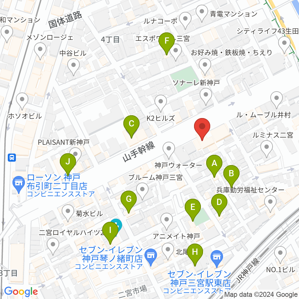 ソアースタジオ周辺のホテル一覧地図