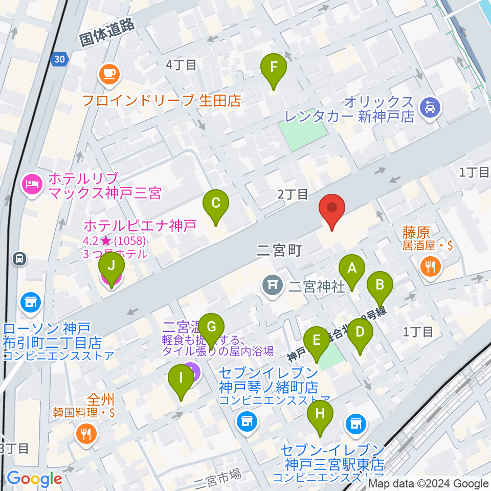 ソアースタジオ周辺のホテル一覧地図