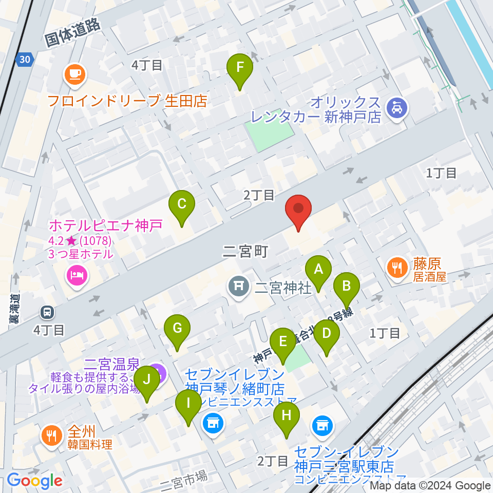 ソアースタジオ周辺のホテル一覧地図