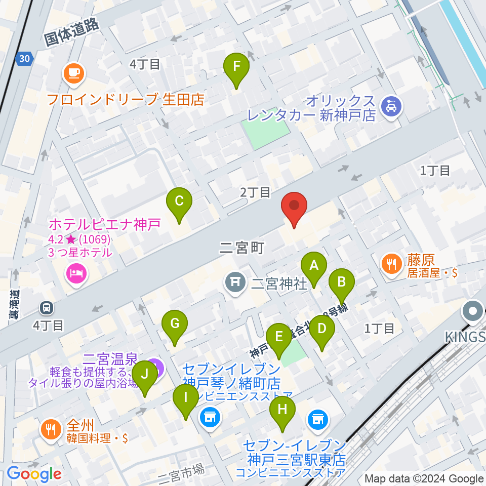 ソアー音楽教室周辺のホテル一覧地図