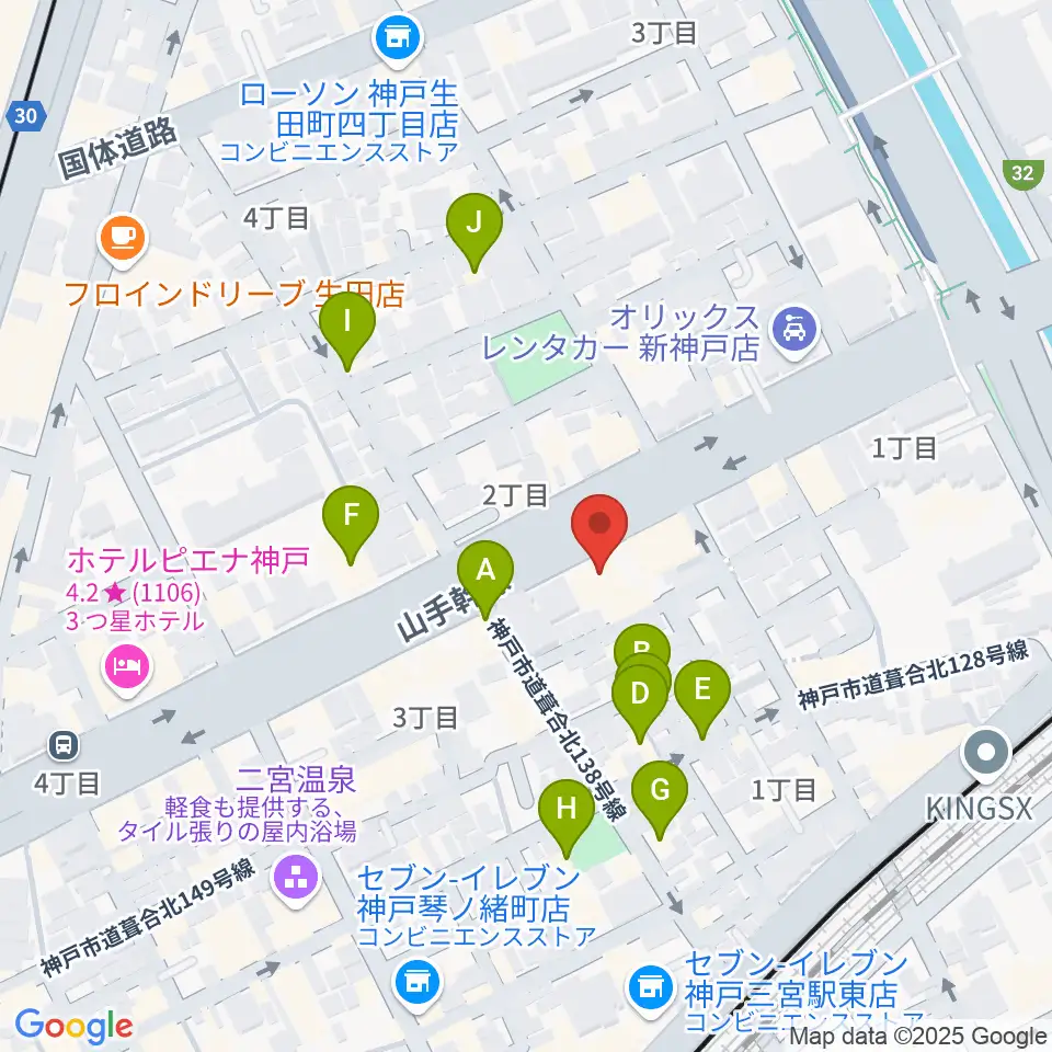 ソアー音楽教室周辺のホテル一覧地図