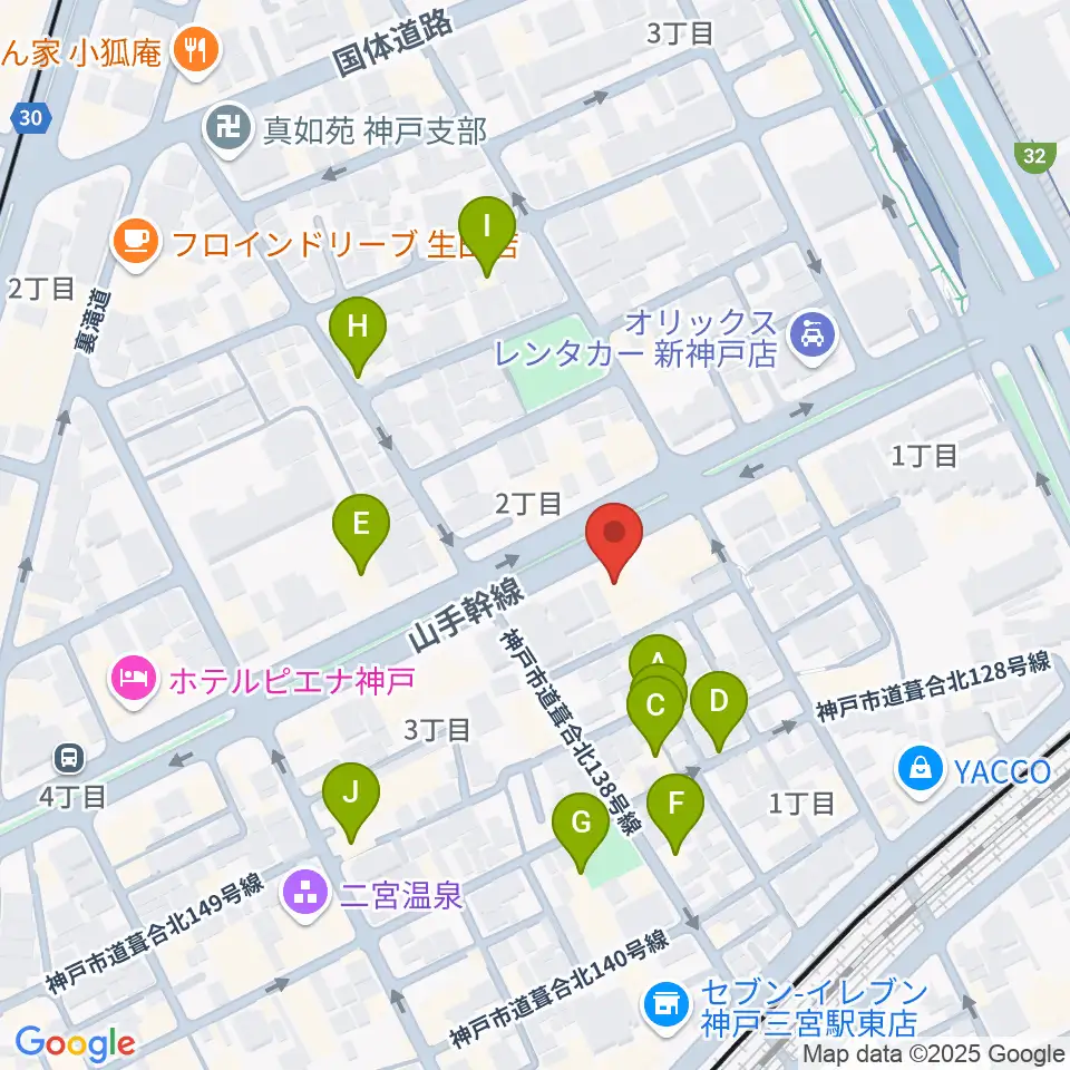 ソアー音楽教室周辺のホテル一覧地図