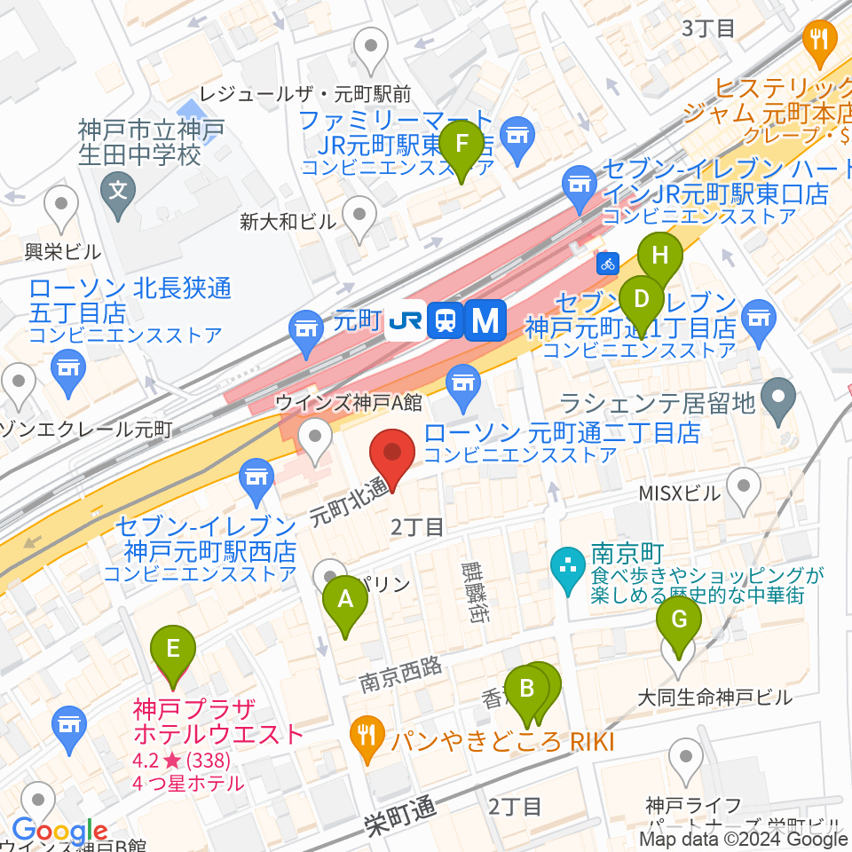 神戸元町BOT HALL周辺のホテル一覧地図