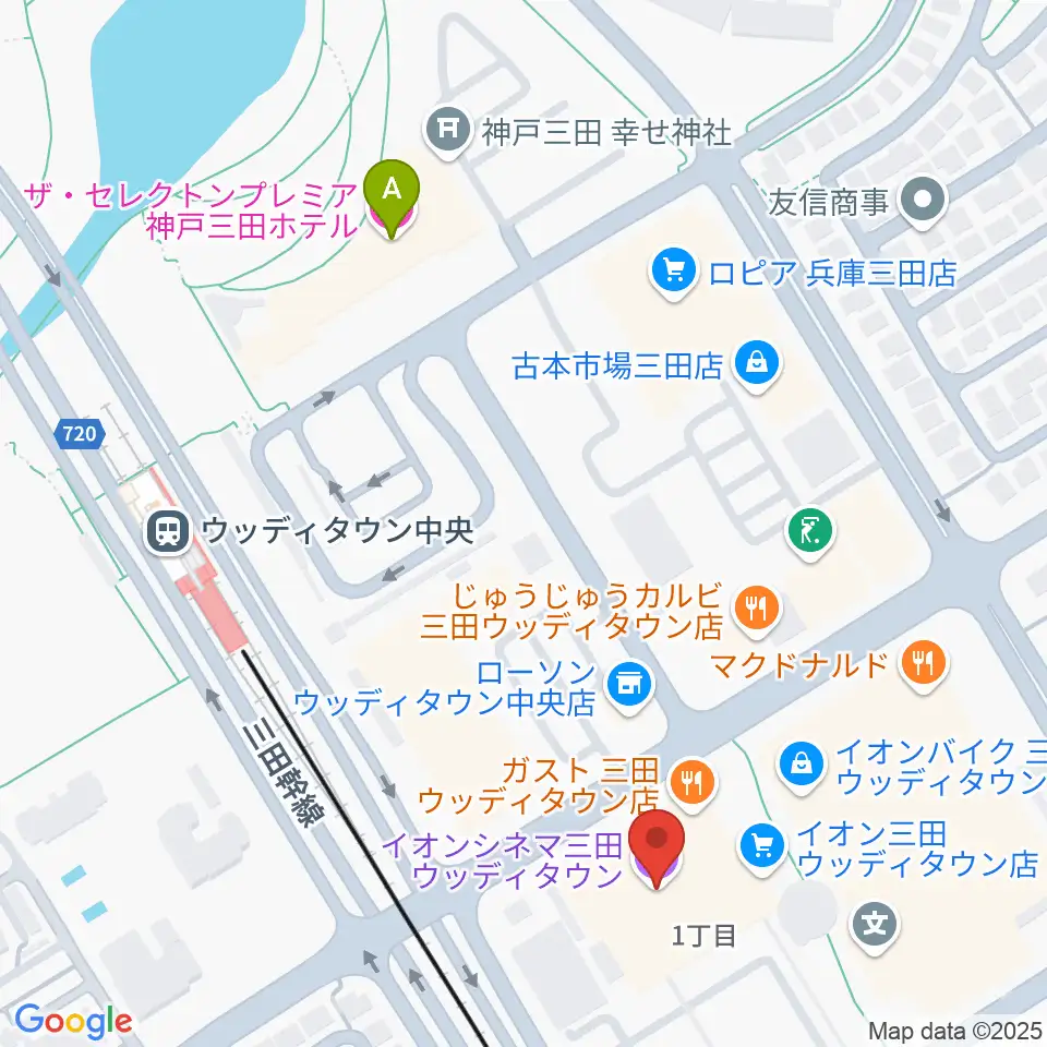 イオンシネマ三田ウッディタウン周辺のホテル一覧地図