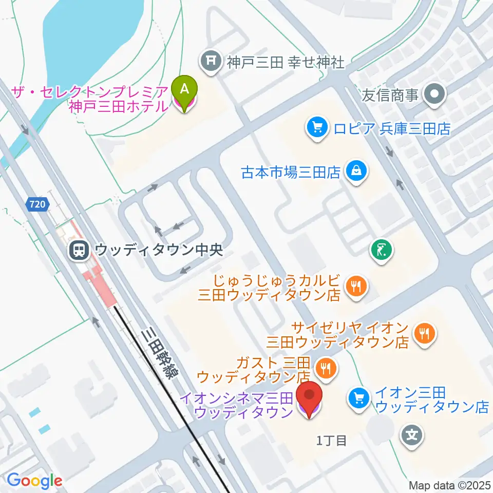 イオンシネマ三田ウッディタウン周辺のホテル一覧地図