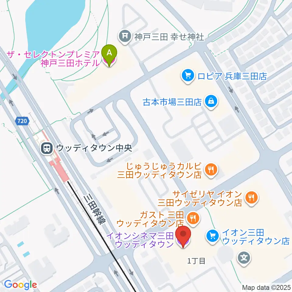 イオンシネマ三田ウッディタウン周辺のホテル一覧地図