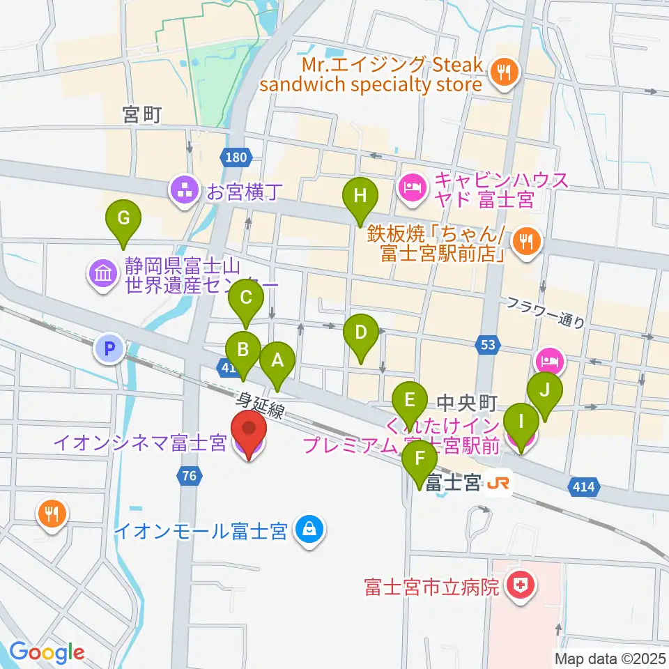 イオンシネマ富士宮周辺のホテル一覧地図