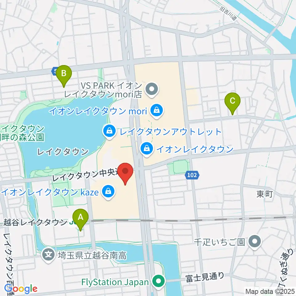 イオンシネマ越谷レイクタウン周辺のホテル一覧地図