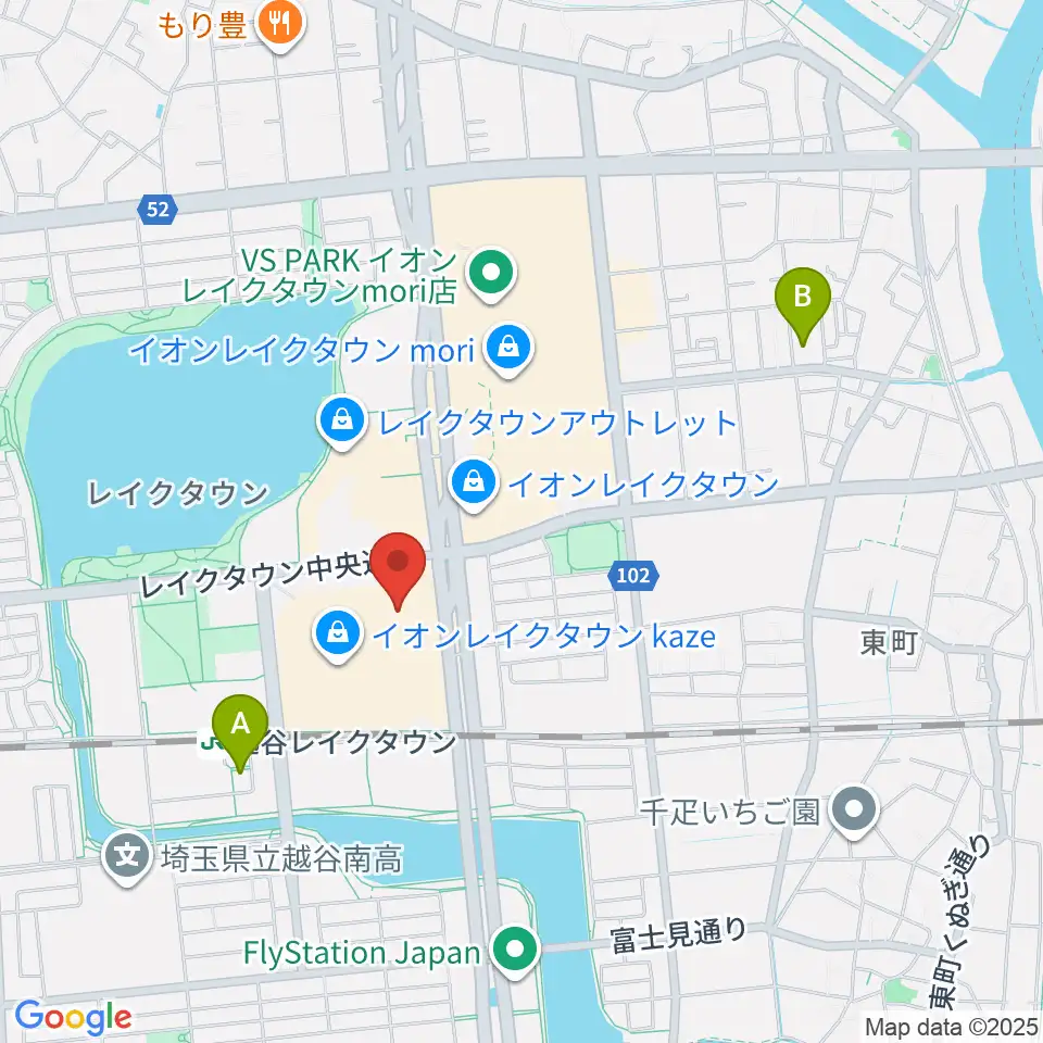 イオンシネマ越谷レイクタウン周辺のホテル一覧地図