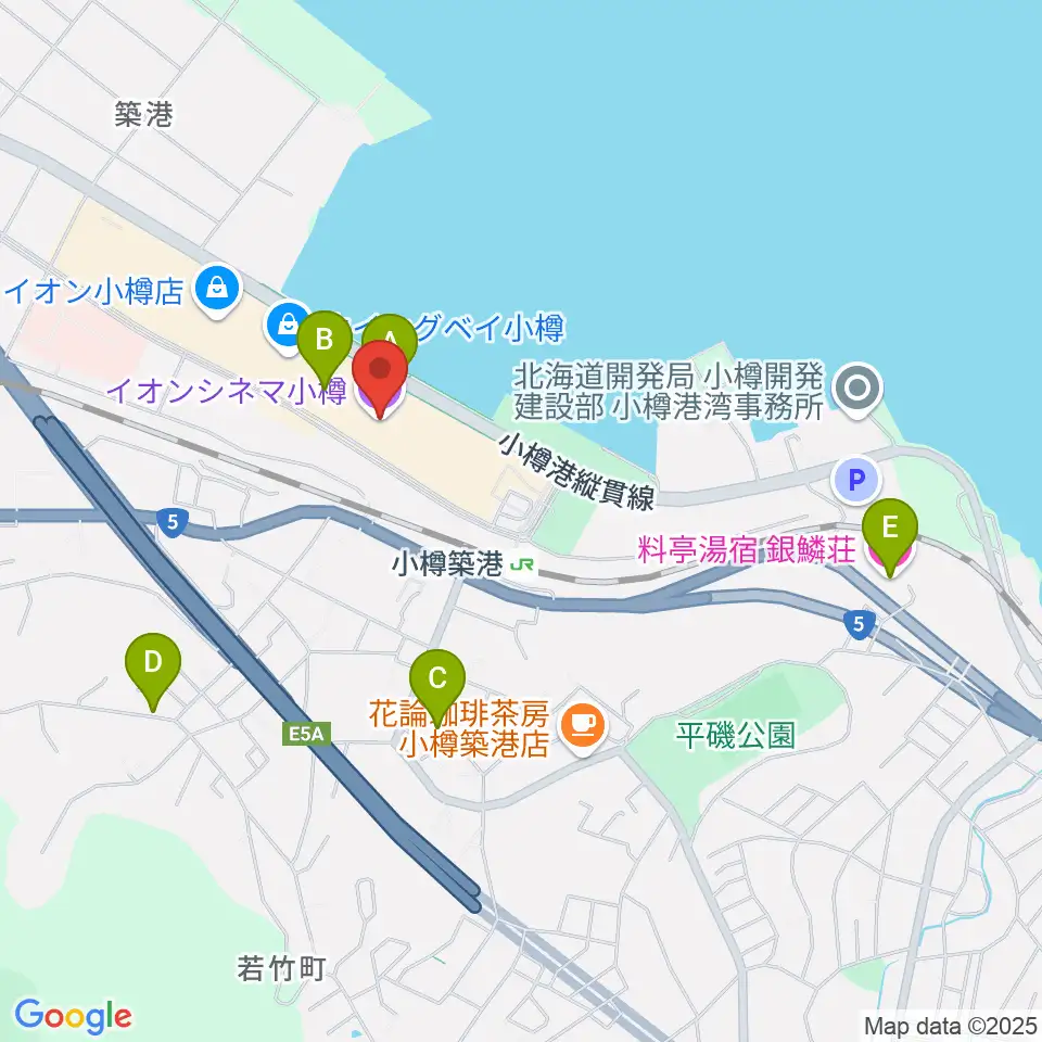 イオンシネマ小樽周辺のホテル一覧地図