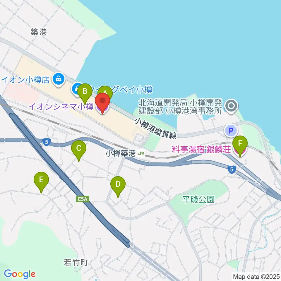 イオンシネマ小樽周辺のホテル一覧地図