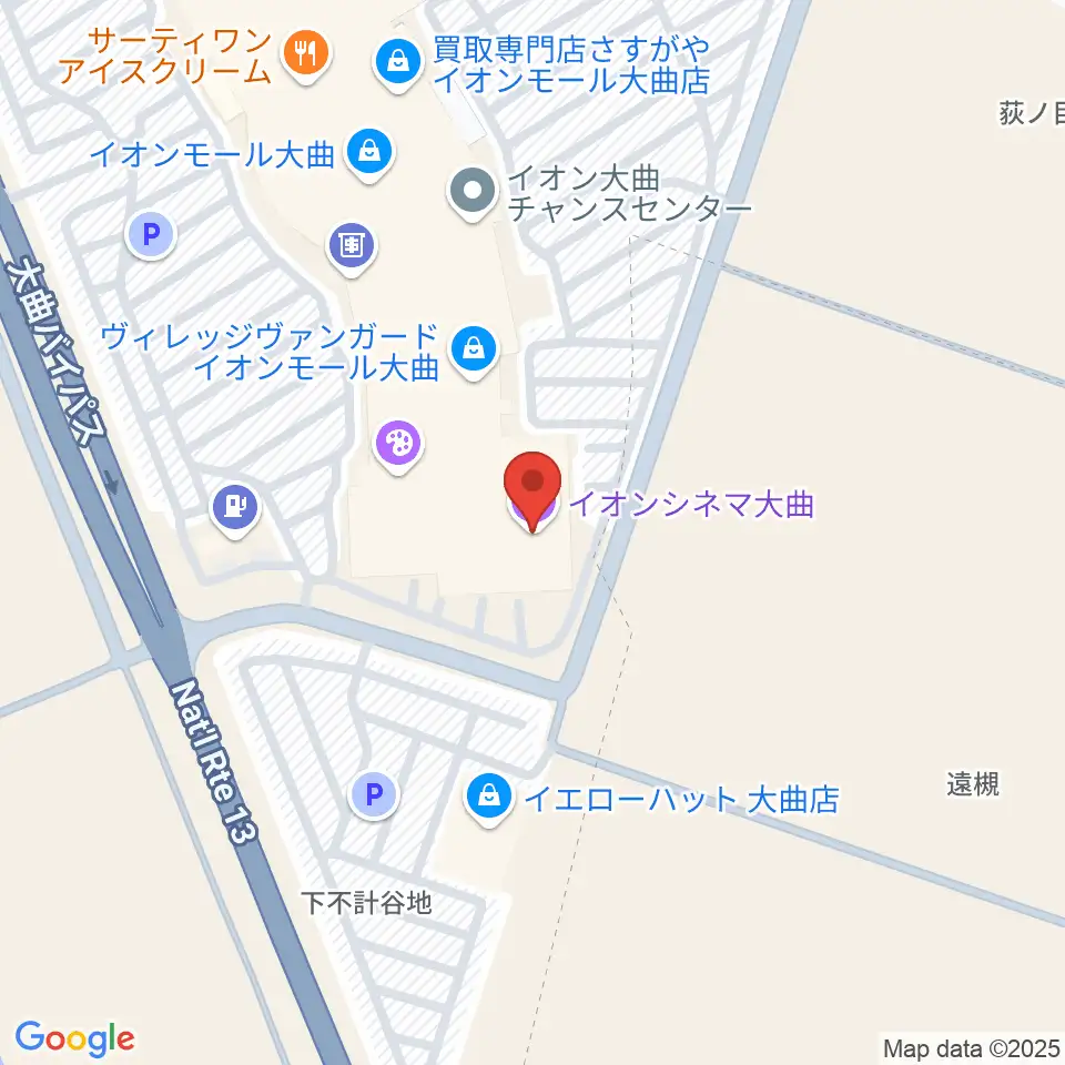 イオンシネマ大曲周辺のホテル一覧地図