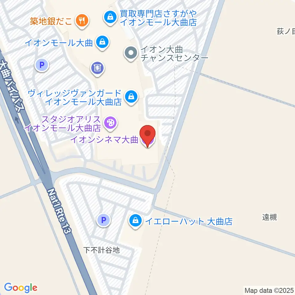 イオンシネマ大曲周辺のホテル一覧地図