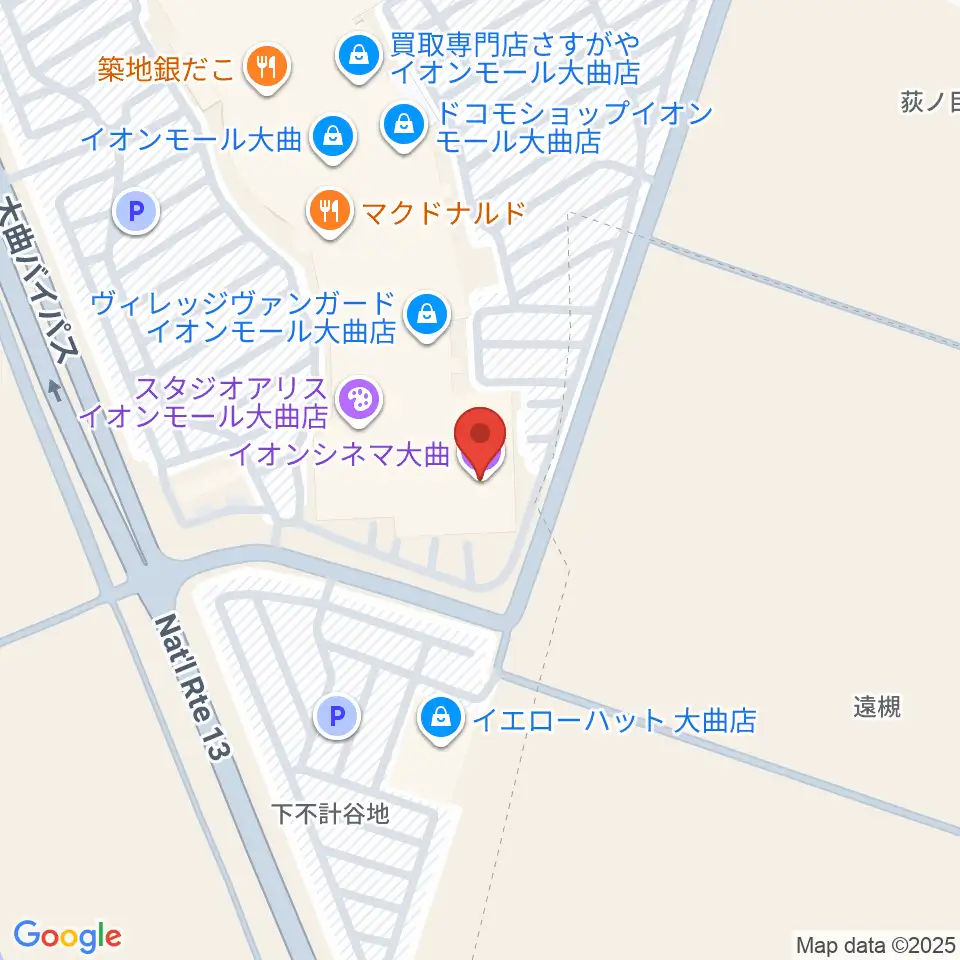 イオンシネマ大曲周辺のホテル一覧地図