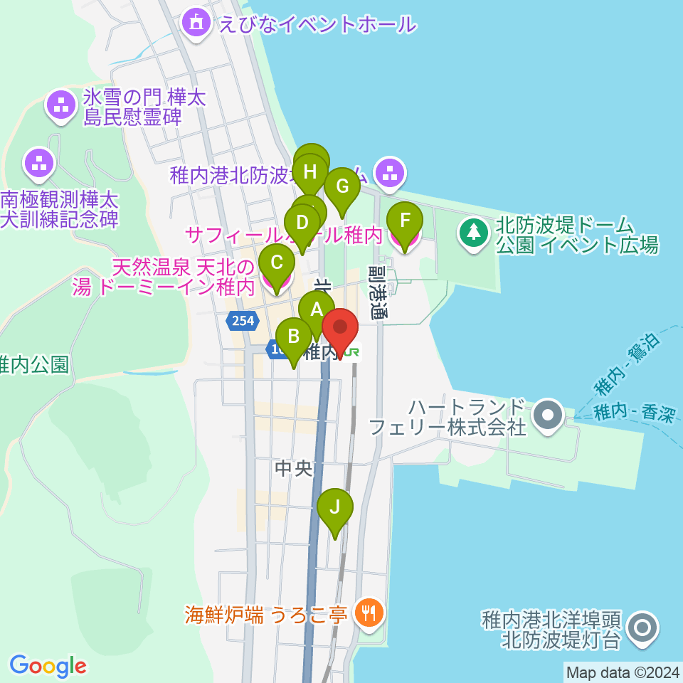 T・ジョイ稚内周辺のホテル一覧地図