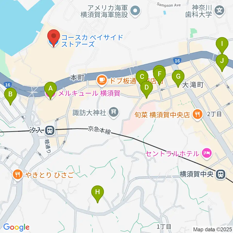 横須賀HUMAXシネマズ周辺のホテル一覧地図