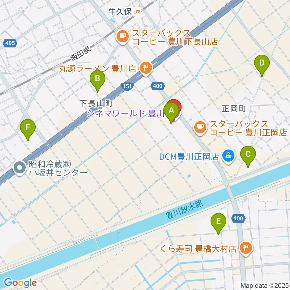 シネマワールド豊川周辺のホテル一覧地図