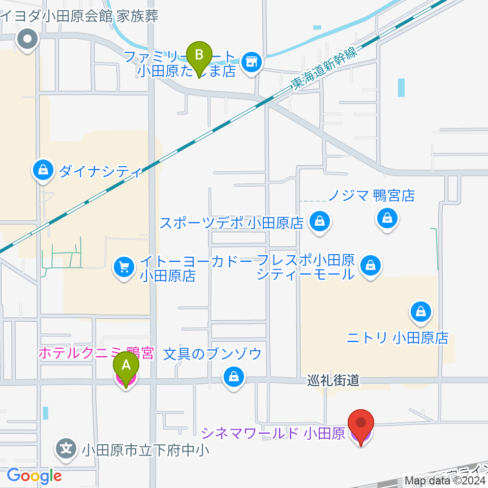 シネマワールド小田原周辺のホテル一覧地図