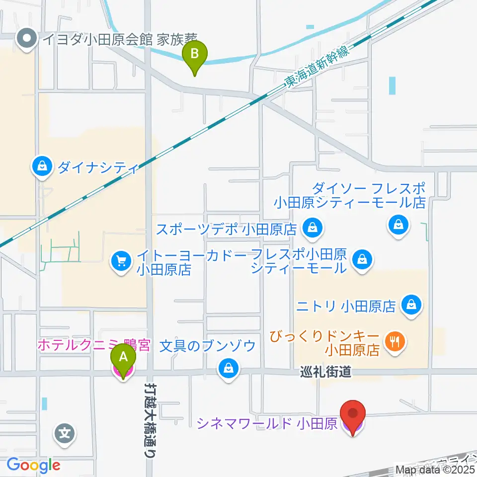シネマワールド小田原周辺のホテル一覧地図