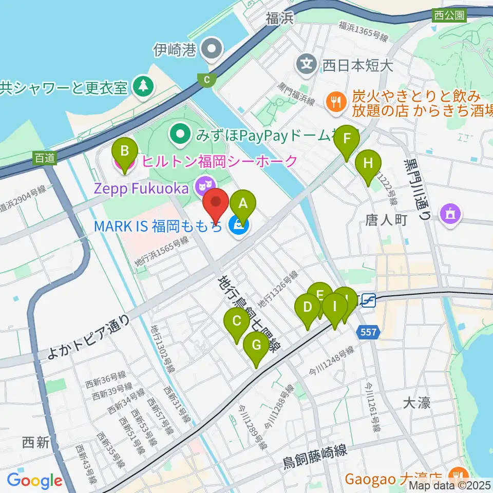 ユナイテッド・シネマ福岡ももち周辺のホテル一覧地図