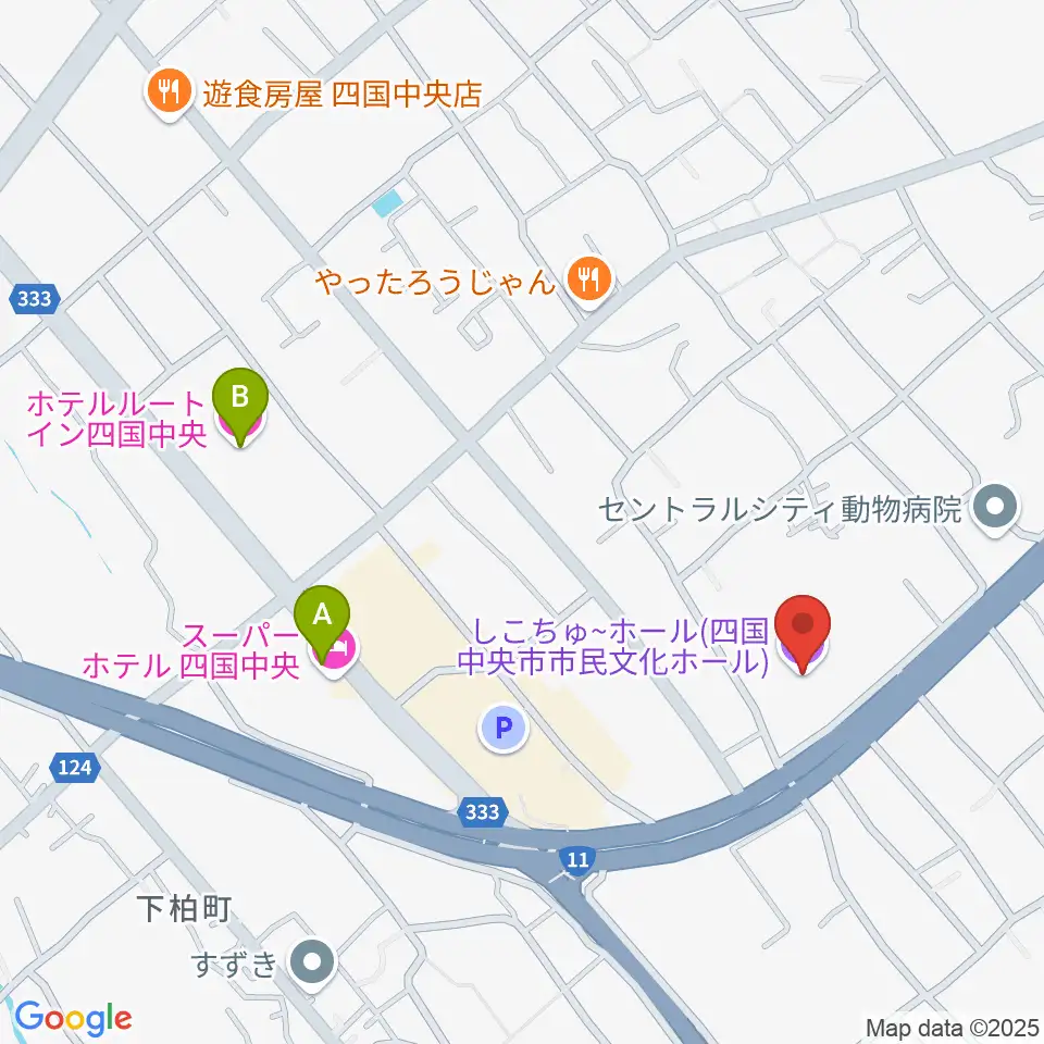 しこちゅ~ホール周辺のホテル一覧地図
