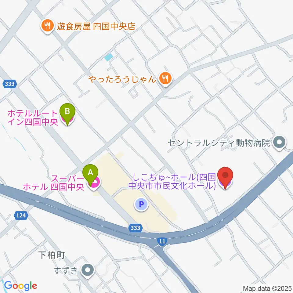 しこちゅ~ホール周辺のホテル一覧地図